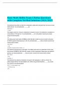 Basic Math Ability Exam A Relias Questions with Complete Verified Solutions 2024/2025