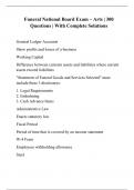 Funeral National Board Exam &ndash; Arts &vert; 300 Questions &vert; With Complete Solutions