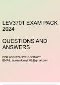 LEV3701 Latest exam pack 2024(Questions and answers)