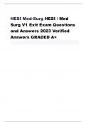 HESI Med-Surg HESI / Med Surg V1 Exit Exam Questions and Answers 2023 Verified Answers GRADED A+
