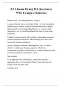 PA License Exam&vert; 223 Questions &vert; With Complete Solutions