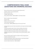COMPREHENSIVE FINAL EXAM  &lpar;QUESTIONS AND ANSWERS&rpar; 2023&sol;2024
