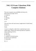 NSG 123 Exam 3 Questions With Complete Solutions