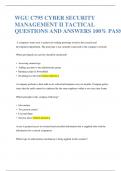 WGU C795 CYBER SECURITY MANAGEMENT II TACTICAL QUESTIONS AND ANSWERS 100&percnt; PASS
