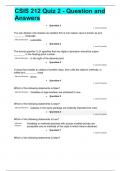 CSIS 212 Quiz 2 - Question and  Answers