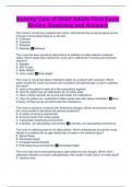 Nursing Care of Older Adults Final Exam  Review Questions and Answers