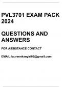 PVL3701 Latest exam pack 2024(Questions and answers) 
