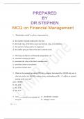 MCQ ON FINANCIAL MANAGEMENT