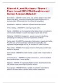 dexcel A Level Business - Theme 1 Exam Latest 2023-2024 Questions and  Correct Answers Rated A+