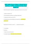 NSG 6005 Pharm Week 4 Respiratory, Asthma, COPD, AntiHistamines Quiz  Rated A+