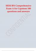 HESI RN Comprehensive Exam A for Capstone 100 questions and answers.