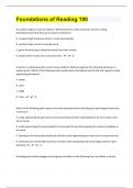 Foundations of Reading 190&vert;50 Questions And Answers Graded A&plus;&vert;17 Pages