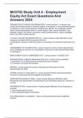 Mrl3702 Study Unit 4 - Employment Equity Act Exact Questions And Answers 2024
