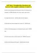 A&P Quiz 1 Straighterline Questions and Answers with complete solutions | Graded A+ 