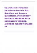 Smartsheet Certification / Smartsheet Practice 2023 Questions and Answers QUESTIONS AND CORRECT DETAILED ANSWERS WITH RATIONALES VERIFIED ANSWERS ALREADY GRADED A+