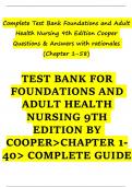 Complete test bank foundations and adult health nursing 9th edition cooper questions answers with rationales chapter 1 58