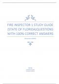 Fire Inspector 1 Study Guide (State of Florida) 453 Questions with 100% Correct Answers |