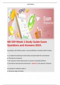 NR 509 Week 1 Study Guide Exam Questions and Answers 2024. 