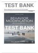 Test Bank For Behavior Modification: What It Is and How To Do It 12th Edition by Garry Martin,,All Chapters, ISBN:9780815366546|Complete Guide A+