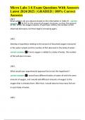Micro Labs 1-6 Exam Questions With Answers Latest 2024&sol;2025 &vert; GRADED &vert; 100&percnt; Correct Answers