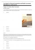 Test Bank - Physical Examination and Health Assessment&comma; 3rd Canadian Edition