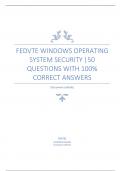 FedVTE Windows Operating System Security |50 Questions with 100% Correct Answers | Verified | Latest Update 2024