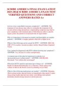 SCRIBE AMERICA FINAL EXAM LATEST 2023-2024| SCRIBE AMERICA EXAM TEST  VERIFIED QUESTIONS AND CORRECT ANSWERS RATED A+