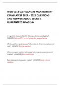 WGU C214 OA FINANCIAL MANAGEMENT  EXAM LATEST 2024 – 2025 QUESTIONS  AND ANSWERS GOOD SCORE IS  GUARANTEED GRADE A+