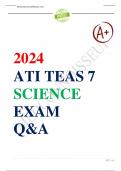 ATI TEAS 7 SCIENCE EXAM QUESTIONS & ANSWERS  LATEST UPDATED 2024