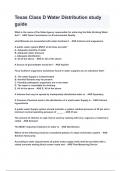 Texas Class D Water Distribution study guide 2024