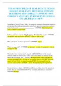 TEXAS PRINCIPLES OF REAL ESTATE 2 EXAM  2024-2025 REAL EXAM TEST BANK WITH 450  QUESTIONS AND CORRECT ANSWERS &lpar;100&percnt;  CORRECT ANSWERS&rpar; TX PRINCIPLES OF REAL  ESTATE II EXAM &lpar;NEW&rpar;