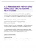 OAE Assessment of Professional Knowledge&colon;100 Early Childhood Practice Test Questions With Complete Solutions&vert;2024&vert;31 Pages