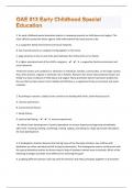 OAE 013 Early Childhood Special Education 80 Questions with 100&percnt; Correct Answers &vert; Updated & Verified