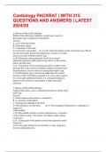 Cardiology PACKRAT &vert; WITH 215 QUESTIONS AND ANSWERS &vert; LATEST 2024&sol;25