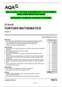 AQA A-LEVEL FURTHER MATHEMATICS 7367/2 PAPER 2 FINAL EXAM QUESTION PAPER (AUTHENTIC MARKING SCHEME ATTACHED).