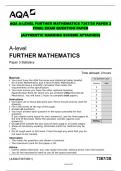 AQA A-LEVEL FURTHER MATHEMATICS 7367/3S STATISTICS PAPER 3 FINAL EXAM QUESTION PAPER (AUTHENTIC MARKING SCHEME ATTACHED)