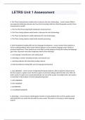 LETRS Unit 1 Assessment Test With Correct Answers&period;