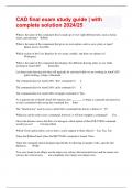 CAD final exam study guide &vert; with complete solution 2024&sol;25 