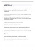 LETRS Unit 1 Exam With Complete Answer&period;