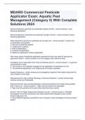 MDARD Commercial Pesticide Applicator Exam&colon; Aquatic Pest Management &lpar;Category 5&rpar; With Complete Solutions 2024