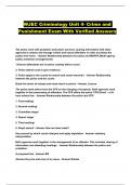 WJEC Criminology Unit 4- Crime and Punishment Exam With Verified Answers