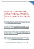ADVANCED TRAUMA LIFE SUPPORT &lpar;ATLS&rpar; LATEST 2024 ACTUAL EXAM TESTBANK 300 QUESTIONS AND CORRECT ANSWERS&lpar; VERIFIED ANSWERS&rpar; ALREADY GRADED A&plus;