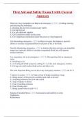 First Aid and Safety Exam 2 with Correct Answers