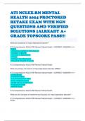 ATI NCLEX-RN MENTAL HEALTH 2024 PROCTORED RETAKE EXAM WITH NGN QUESTIONS AND VERIFIED SOLUTIONS |ALREADY A+ GRADE TOPSCORE PASS!!!