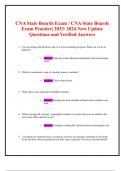 CNA State Boards Exam / CNA State Boards Exam Practice| 2023/ 2024 New Update  Questions and Verified Answers  