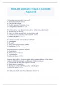 First Aid and Safety Exam 3 Correctly Answered