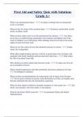 First Aid and Safety Quiz with Solutions Grade A&plus;