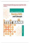 Fundamental Nursing Skills and Concepts 12th Edition Timby Complete Test Bank Latest Updated And Verified 2023-2024 Graded A+