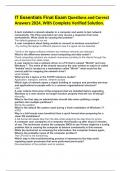IT Essentials Final Exam Questions and Correct Answers 2024&comma; With Complete Verified Solution&period;