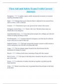 First Aid and Safety Exam 5 with Correct Answers